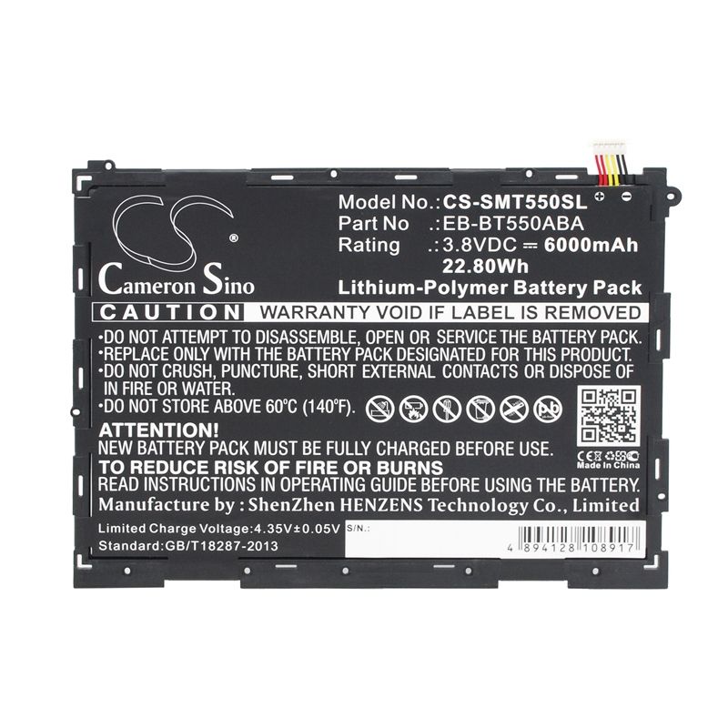 Li-polymer Battery Fits Samsung, Galaxy Tab A 9.7, Galaxy Tab A Plus 9.7 Wifi, Sm-p350 3.8v, 6000mah Tablet Cameron Sino Technology Limited