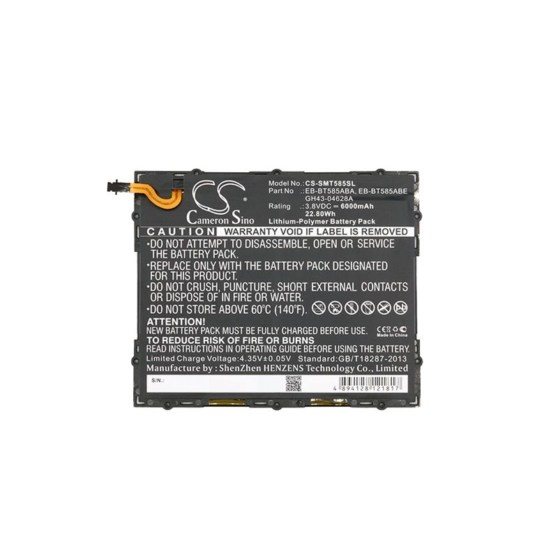 Li-polymer Battery Fits Samsung, Galaxy Tab A 10.1 2016 Td-lte, Galaxy Tab A 10.1 2016 Wifi 3.8v, 6000mah Tablet Cameron Sino Technology Limited