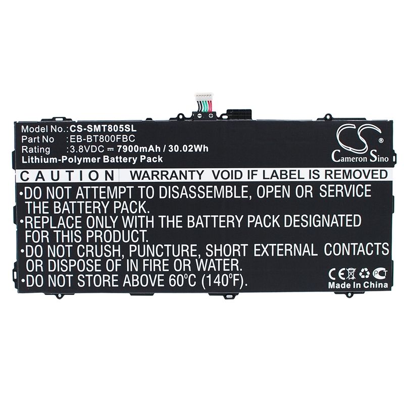 Li-polymer Battery Fits Samsung, Chagall, Galaxy Tab S 10.5, 3.8v, 7900mah Tablet Cameron Sino Technology Limited