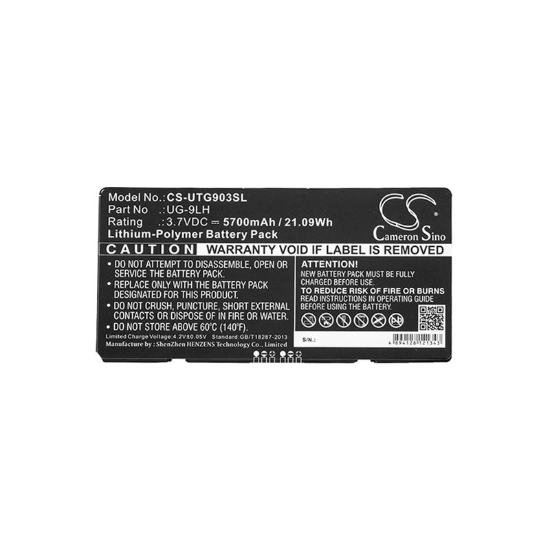 Li-Polymer Battery fits Unistrong, 7inch Ruggedized Tablet, Ug903 3.7V, 5700mAh Tablet Cameron Sino Technology Limited
