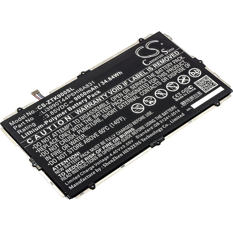 Li-Polymer Battery fits Zte, K90u, Zpad 10.1 3.85V, 9050mAh Tablet Cameron Sino Technology Limited