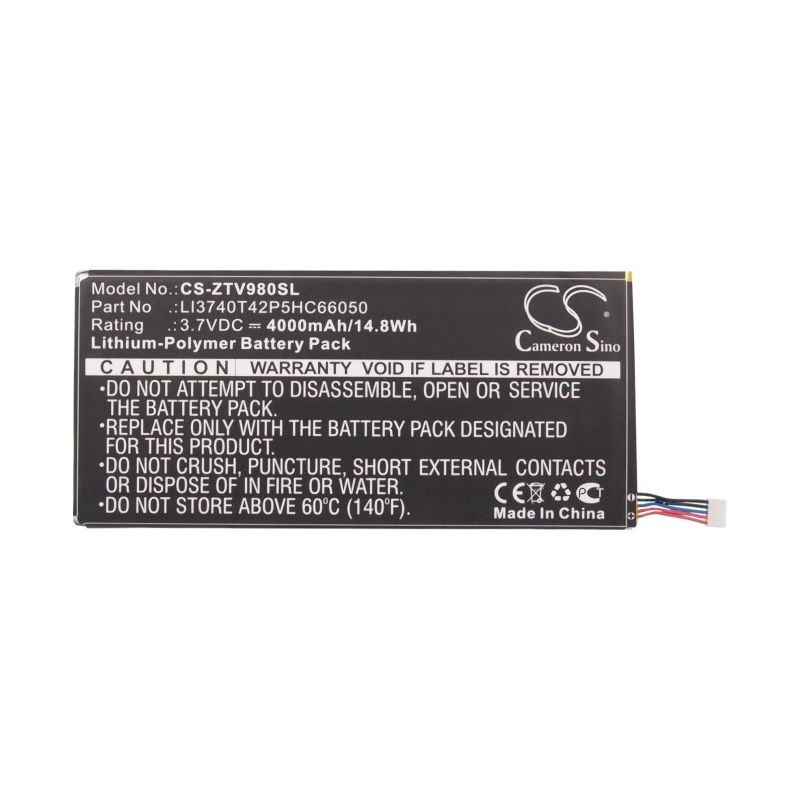 Li-Polymer Battery fits Zte, P98t, T98, V9s 3.7V, 4000mAh Tablet Cameron Sino Technology Limited