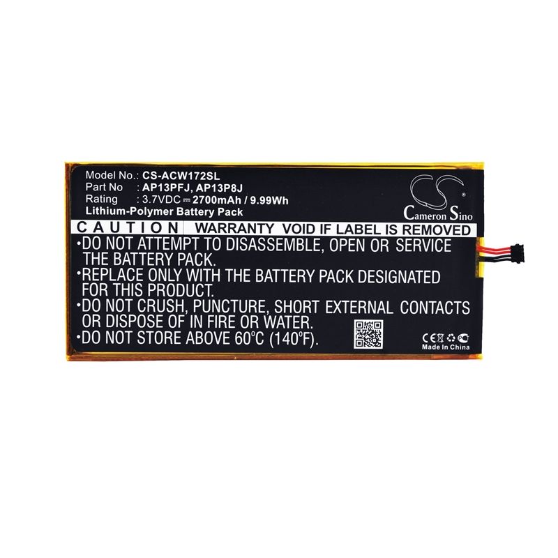 Li-polymer Battery Fits Acer, Iconia B1-720, Iconia B1-720-81111g00nkr 3.7v, 2700mah Tablet Cameron Sino Technology Limited