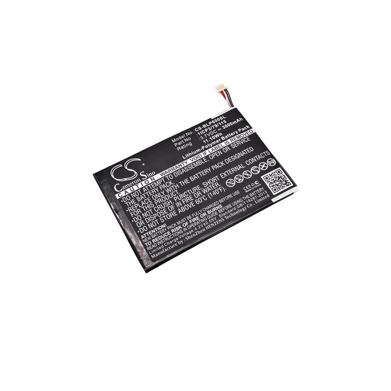 Li-Polymer Battery fits Blu, P60w, Touchbook 7.0 Pro 3.7V, 3000mAh Tablet Cameron Sino Technology Limited