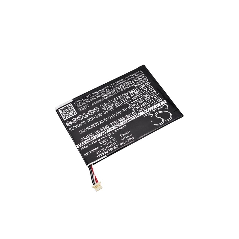Li-Polymer Battery fits Blu, P60w, Touchbook 7.0 Pro 3.7V, 3000mAh Tablet Cameron Sino Technology Limited