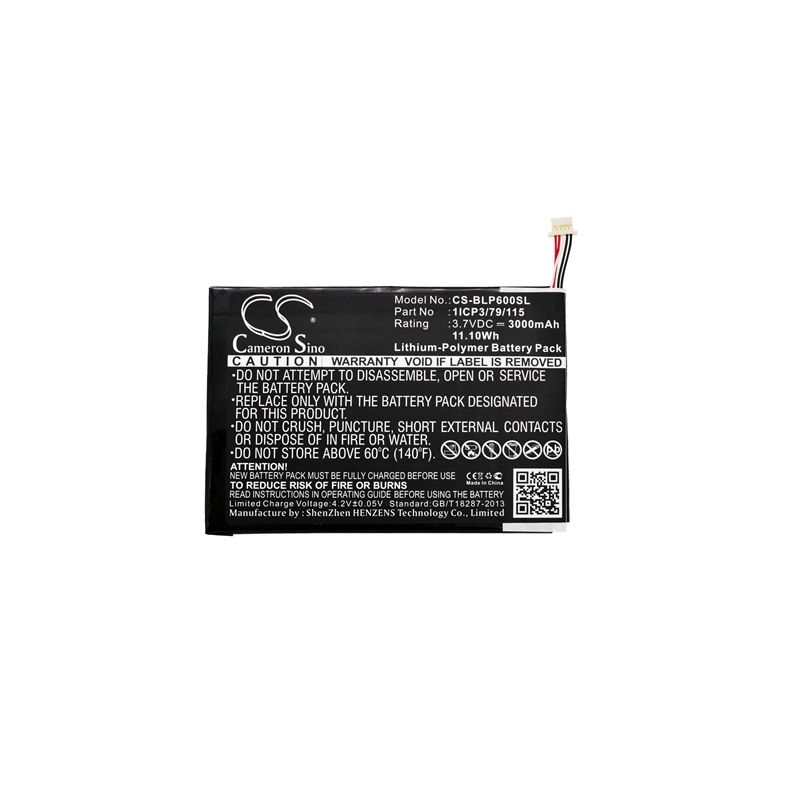 Li-Polymer Battery fits Blu, P60w, Touchbook 7.0 Pro 3.7V, 3000mAh Tablet Cameron Sino Technology Limited