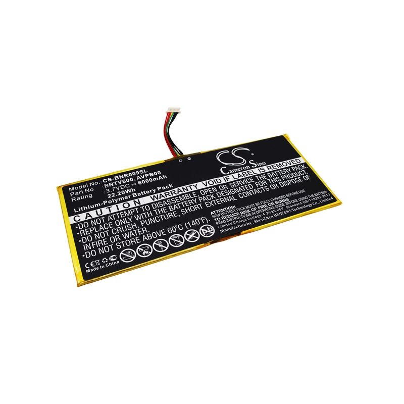 Li-polymer Battery Fits Barnes & Noble, Bntv600, Nook Hd+ Plus, Nook Hd+9 3.7v, 6000mah Tablet Cameron Sino Technology Limited