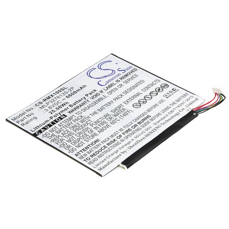 Li-Polymer Battery fits Verizon, Ellipsis 10, Ellipsis 10 Xlte, Qtair7 3.8V, 6600mAh Tablet Cameron Sino Technology Limited