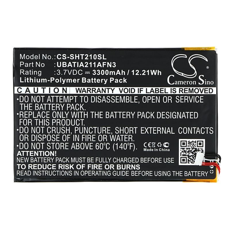 Li-Polymer Battery fits Sharp, Aquos Pad, Sht21 3.7V, 3300mAh Tablet Cameron Sino Technology Limited