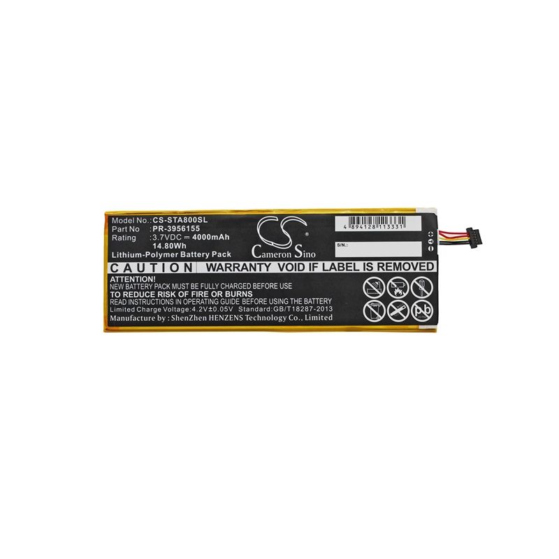 Li-Polymer Battery fits Insignia, Flex 8", Ns-15at08 3.7V, 4000mAh Tablet Cameron Sino Technology Limited