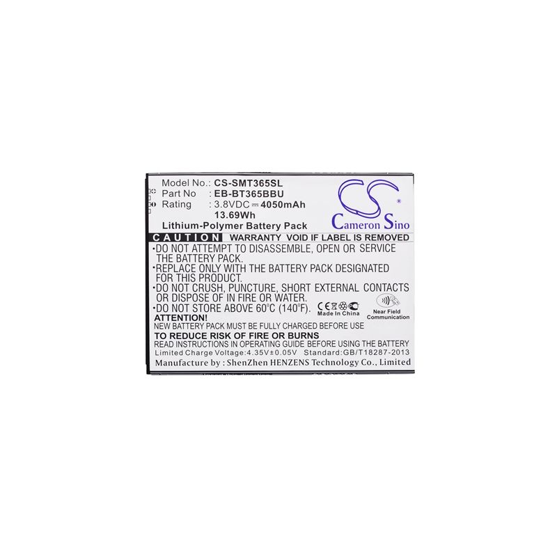 Li-polymer Battery Fits Samsung, Galaxy Tab Active, Galaxy Tab Active 2, 4050mah Tablet Cameron Sino Technology Limited