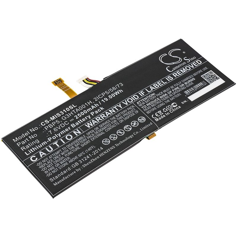 Li-polymer Battery Fits Microsoft, Surfacebook With Performance Base 7.6v, 2500mah Tablet Cameron Sino Technology Limited