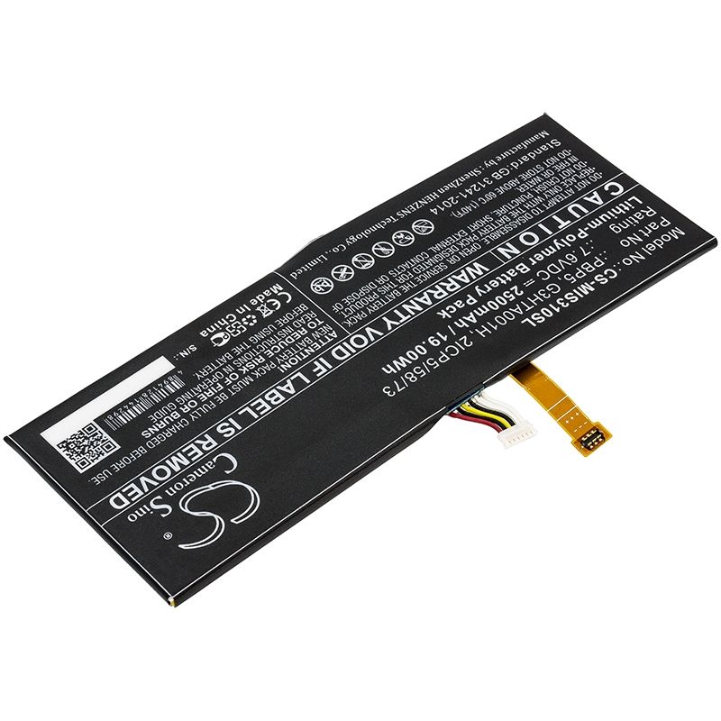 Li-polymer Battery Fits Microsoft, Surfacebook With Performance Base 7.6v, 2500mah Tablet Cameron Sino Technology Limited