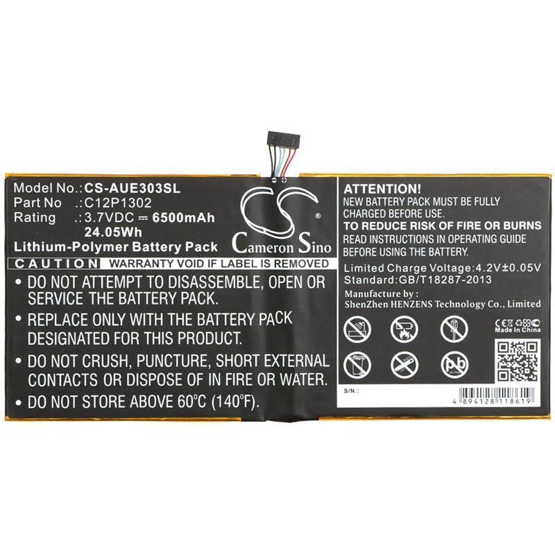 Li-polymer Battery Fits Asus, K00a, Memo Pad 10 Me302c, Memo Pad 10 Me302kl 3.7v, 6500mah Computer Cameron Sino Technology Limited