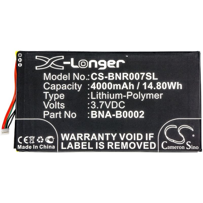 Li-polymer Battery Fits Barnes & Noble, Bnrv400, Bntv400, Nook Hd 7 Tablet 3.7v, 4000mah Tablet Cameron Sino Technology Limited