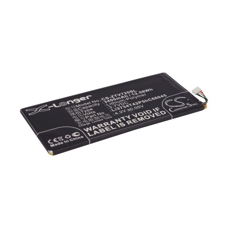 Li-Polymer Battery fits Zte, V72, V72a, Velox 3.7V, 3400mAh Tablet Cameron Sino Technology Limited