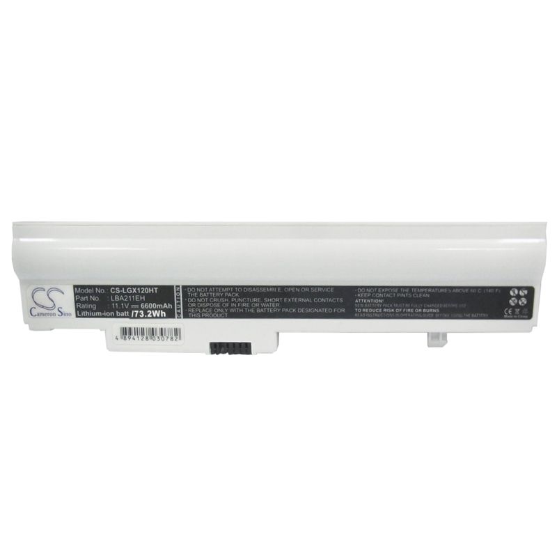 White 11.1V 6600mAh Lg, X120, X120-g, X120-h Replacement Battery Notebook & Laptop Cameron Sino Technology Limited