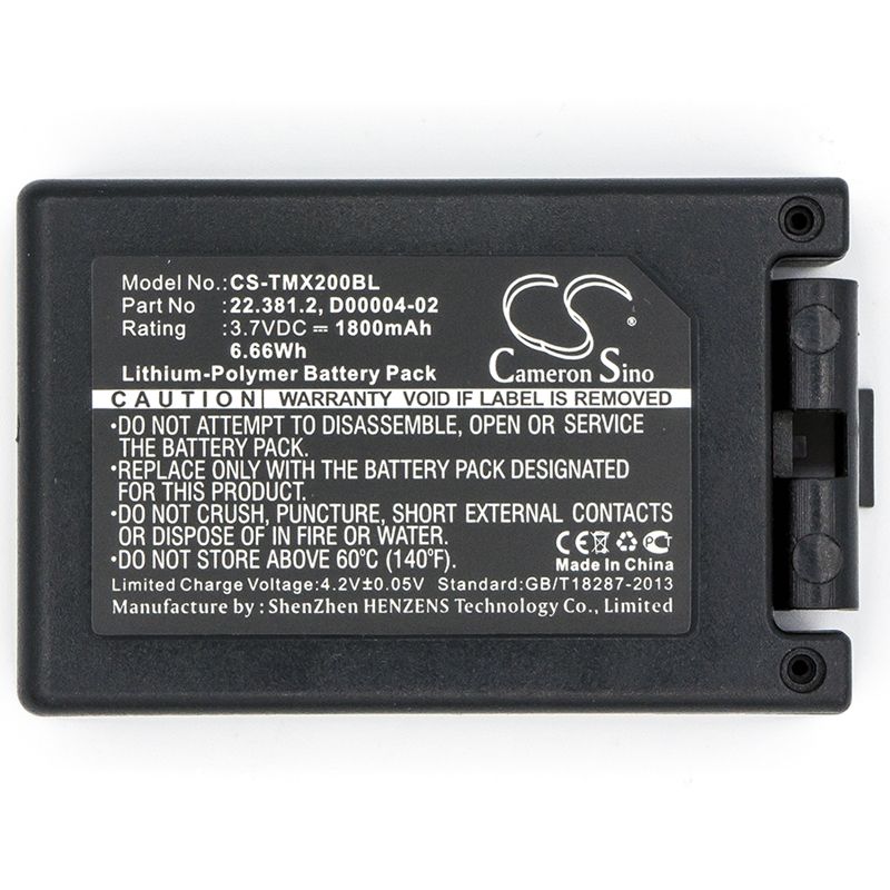 Li-Polymer Battery fits Teleradio, Tg-txmnl, Transmitter Tele Radio Tg-txmnl, 3.7V, 1800mAh Crane Remote Control Cameron Sino Technology Limited