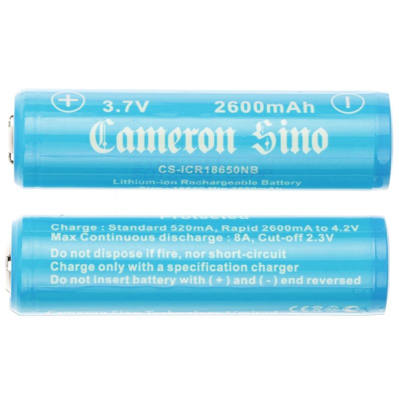 Li-ion Battery Includes 18650, Icr18650, Inr18650, Nr18650, Ur18650 3.7v, 2600mah 18650 Cameron Sino Technology Limited