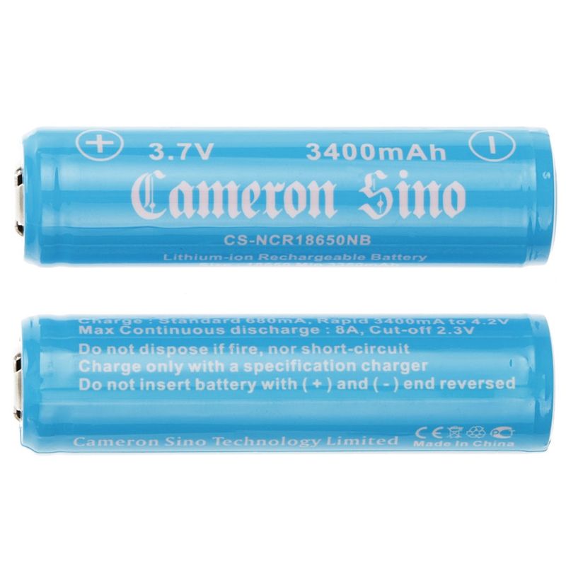 Protected Li-ion Battery replaces model 18650, Icr18650, 3.7v, 3400Mah 18650 Cameron Sino Technology Limited