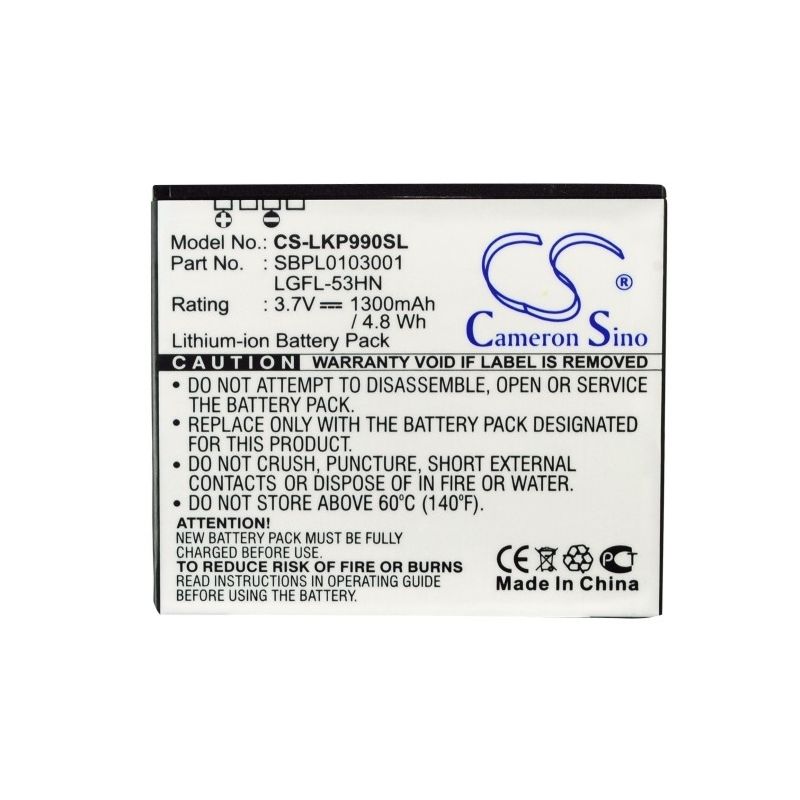 Li-ion Battery fits Lg, C729, Doubleplay, G2x 3.7V, 1300mAh Computer Cameron Sino Technology Limited (Suspended)