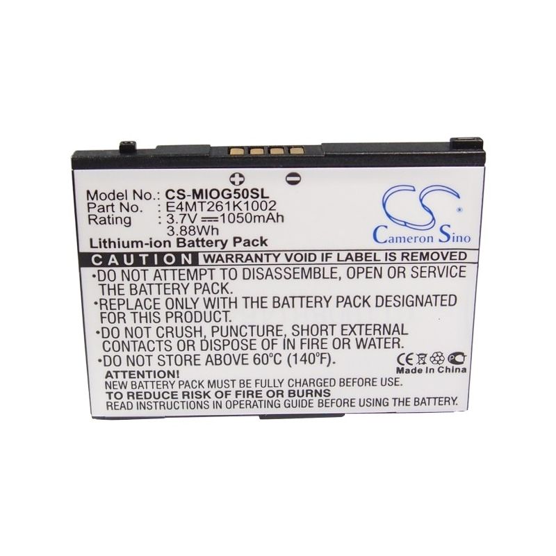 Li-ion Battery fits Mitac, Mio Leap G50, Mio Leap K1, Mio Lovebird 3.7V, 1050mAh PDA & Pocket PC Cameron Sino Technology Limited