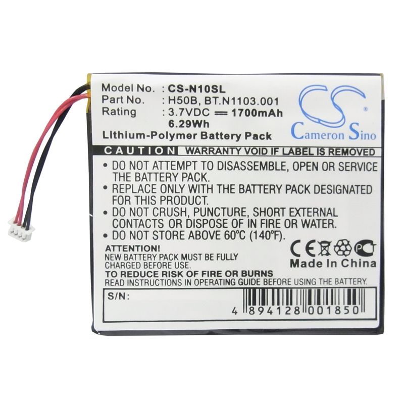 Li-Polymer Battery fits Acer, N10, Fujitsu, Loox 600 3.7V, 1700mAh Computer Cameron Sino Technology Limited