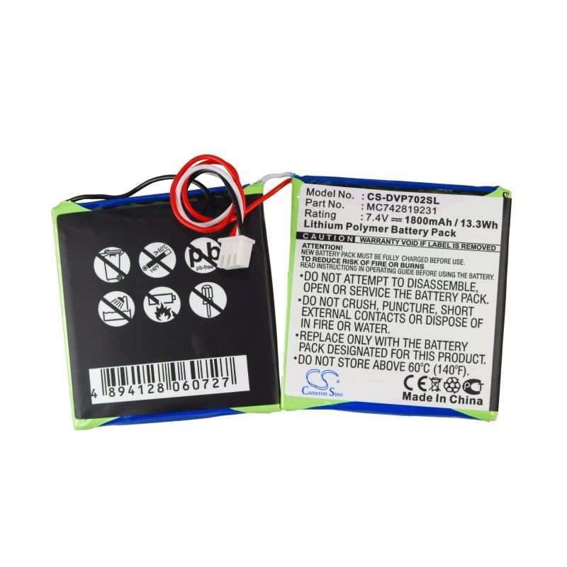 Li-Polymer Battery fits Dual, Dvd-p702, Dual 7.4V, 1800mAh DVD Player Cameron Sino Technology Limited