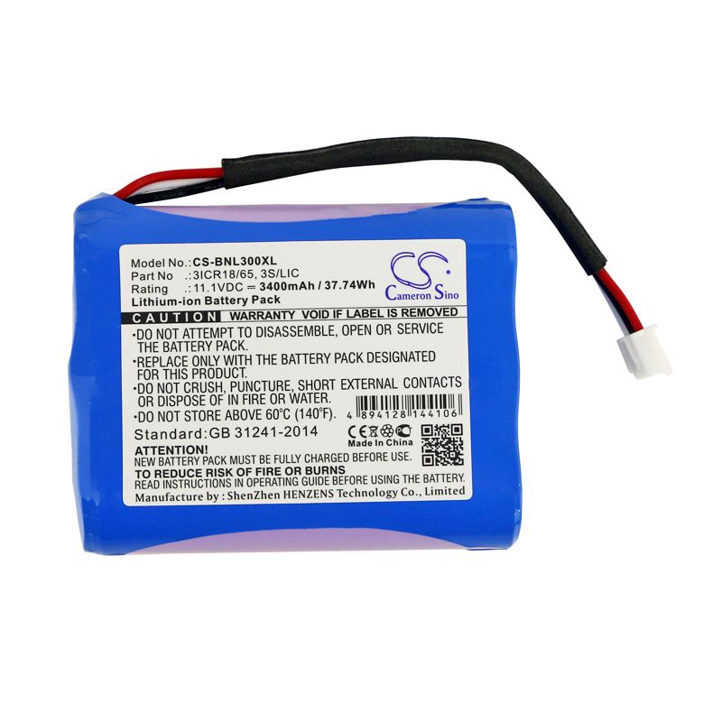 Li-ion Speaker Battery Fits Bang & Olufsen, Beoplay A3, Bang & Olufsen 11.1v, 3400mah Speaker Cameron Sino Technology Limited