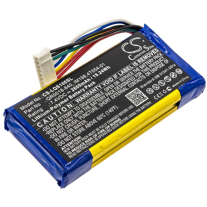 Li-polymer Battery Fits Qolsys, Iq Panel, Qolsys 7.4v, 2600mah Alarm System Cameron Sino Technology Limited
