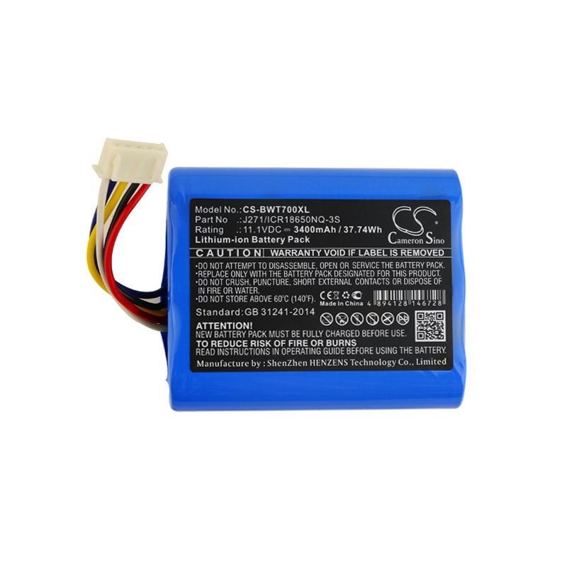 Li-ion Speaker Battery fits Bowers & Wilkins, T7, Bowers & Wilkins 11.1V, 3400mAh Speaker Cameron Sino Technology Limited