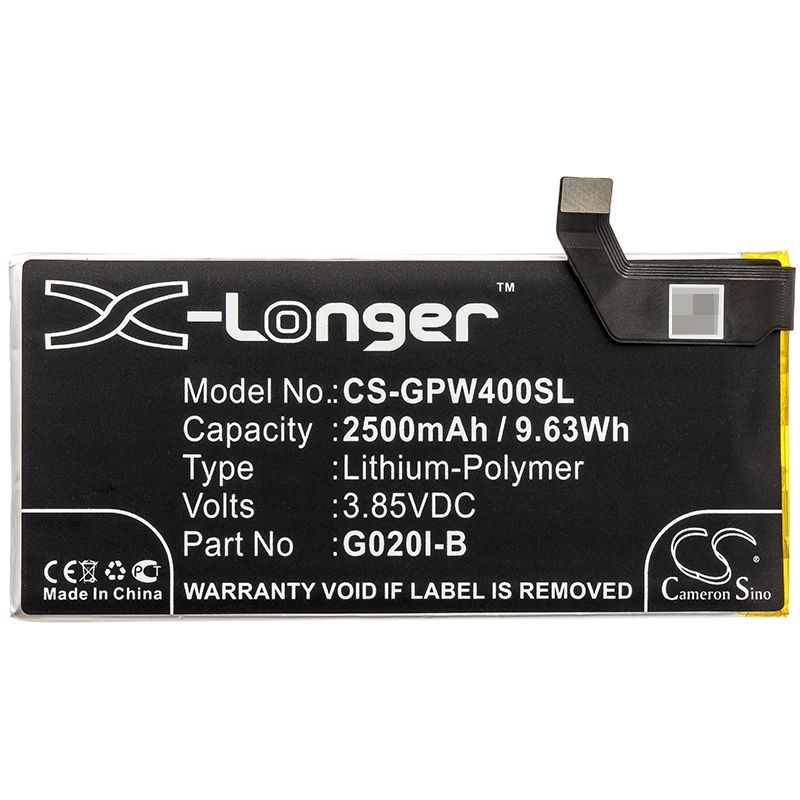 Li-Polymer Battery fits Google, g020m, pixel 4 3.85V, 2500mAh Mobile & SmartPhone Cameron Sino Technology Limited