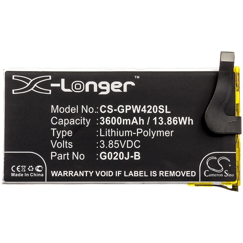 Li-polymer Battery Fits Google, G020p, Pixel 4 Xl 3.85v, 3600mah Mobile & SmartPhone Cameron Sino Technology Limited