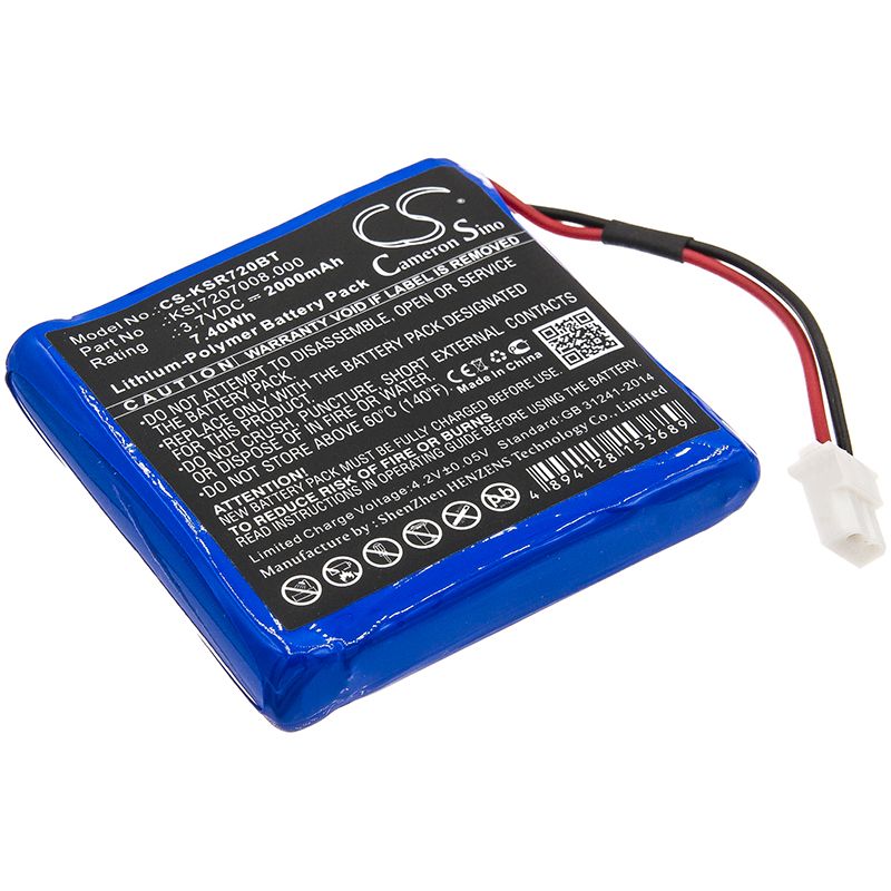 Li-Polymer Battery fits Ksenia, Duo Wireless Repeater, Radius Indoor Siren 3.7V, 2000mAh Alarm System Cameron Sino Technology Limited
