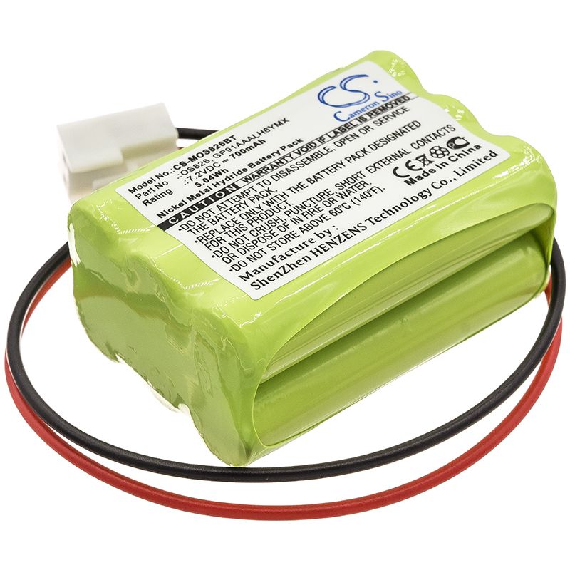 Ni-MH Battery fits Infinite, Prime Wes Siren, Marmitek 7.2V, 700mAh Alarm System Cameron Sino Technology Limited