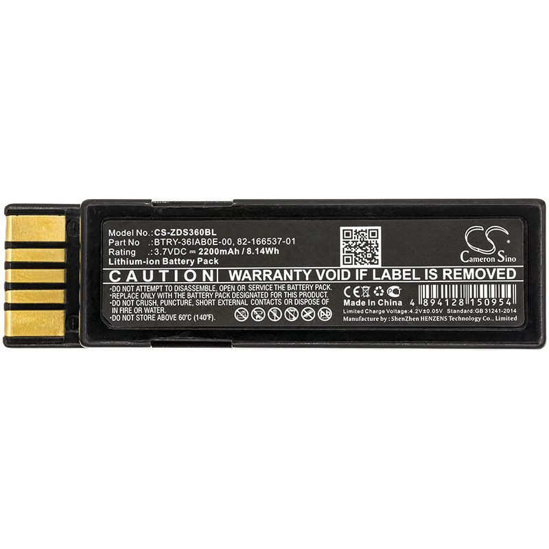 Li-ion Battery fits Zebra, Ds3600, Ds3678 3.7V, 2200mAh Barcode Scanner Cameron Sino Technology Limited