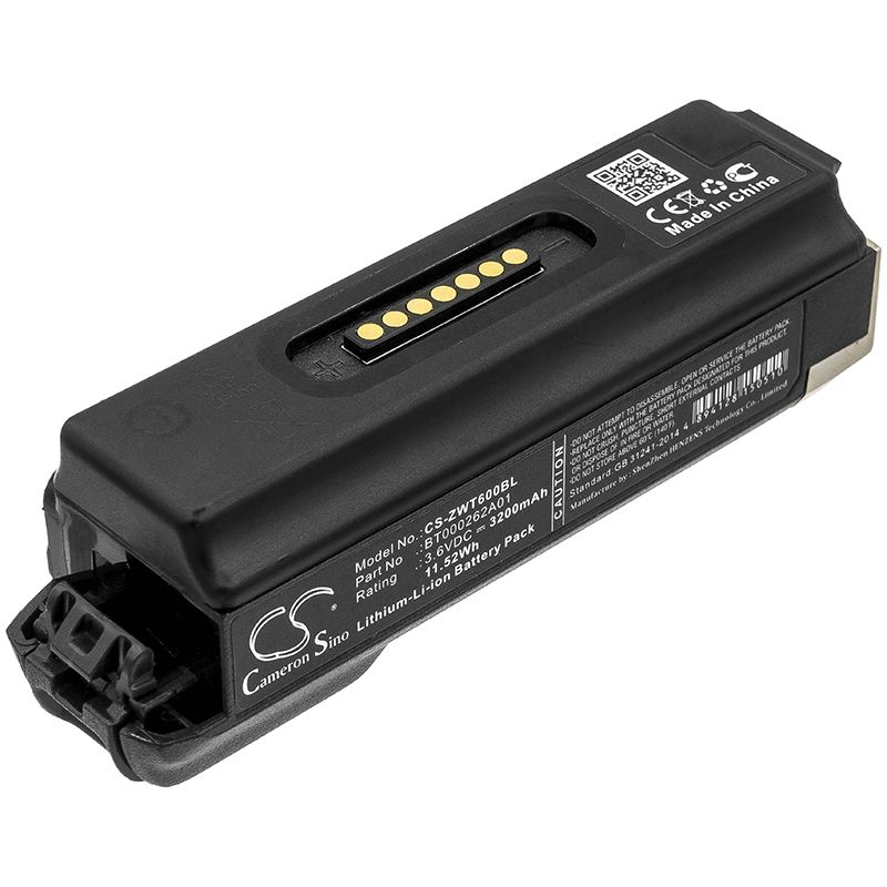 Li-ion Battery fits Zebra, Rs6000, Wt6000 3.6V, 3200mAh Barcode Scanner Cameron Sino Technology Limited