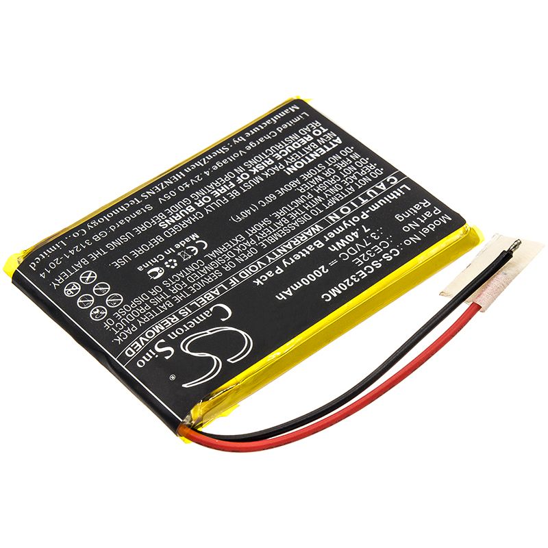 Li-Polymer Battery fits Safety Vision, Prima Facie, Sv-primaface32e 3.7V, 2000mAh Body Camera Cameron Sino Technology Limited