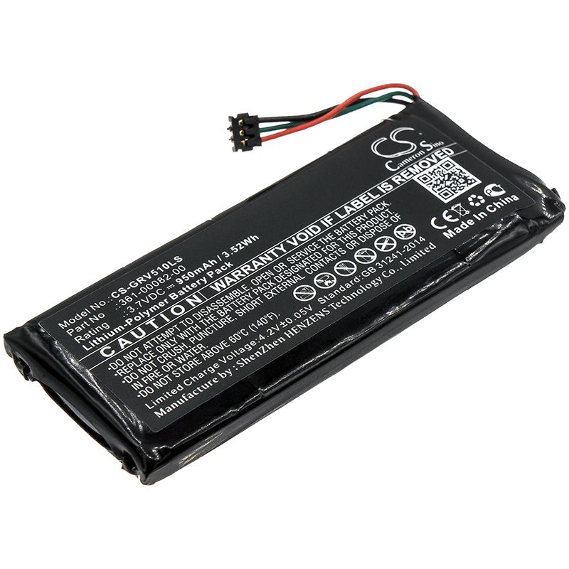 Li-Polymer Battery fits Garmin, 010-01951-00, Rtl510 3.7V, 950mAh Bicycles Flashlights Cameron Sino Technology Limited