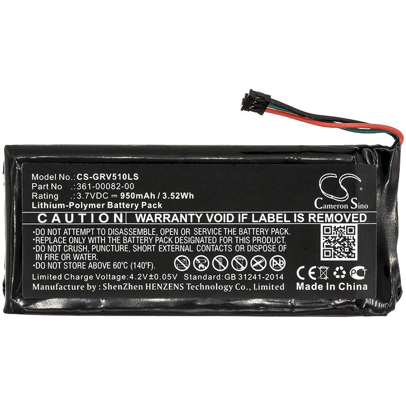 Li-Polymer Battery fits Garmin, 010-01951-00, Rtl510 3.7V, 950mAh Bicycles Flashlights Cameron Sino Technology Limited