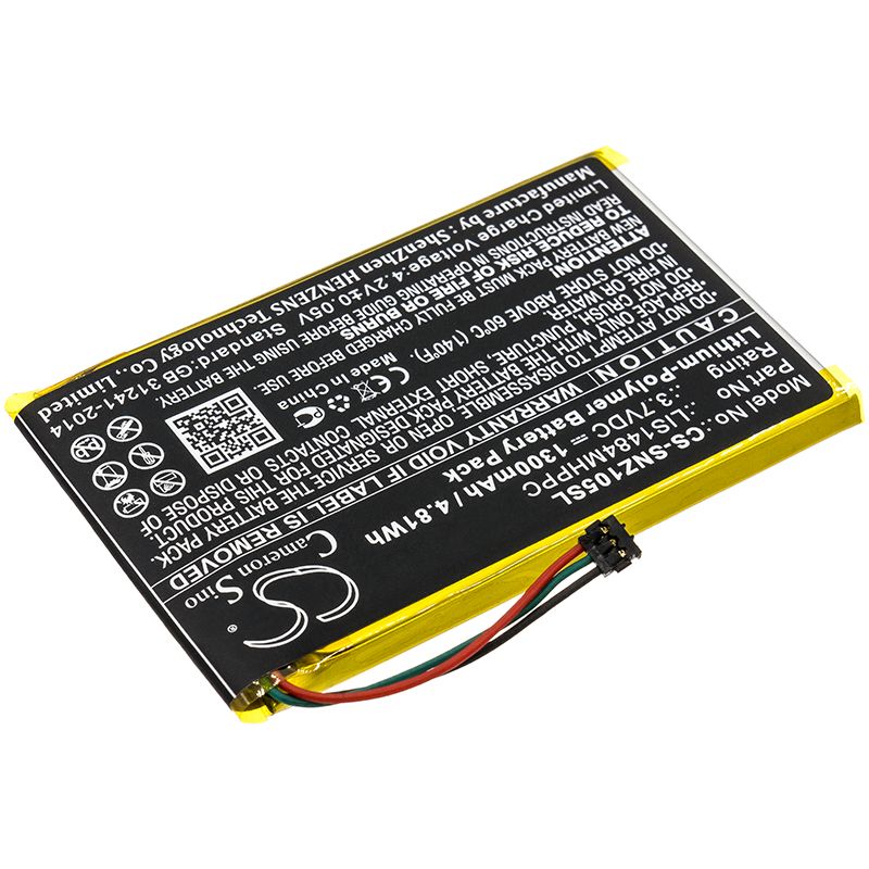 Li-Polymer Battery fits Sony, Nwz-z1050, Nwz-z1050n 3.7V, 1300mAh Media Player Cameron Sino Technology Limited