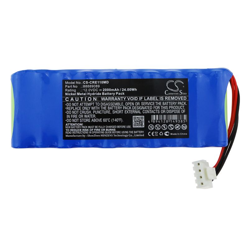 Ni-MH Battery fits Carewell, Ecg-1101, Ecg-1101b 12.0V, 2000mAh Medical Cameron Sino Technology Limited