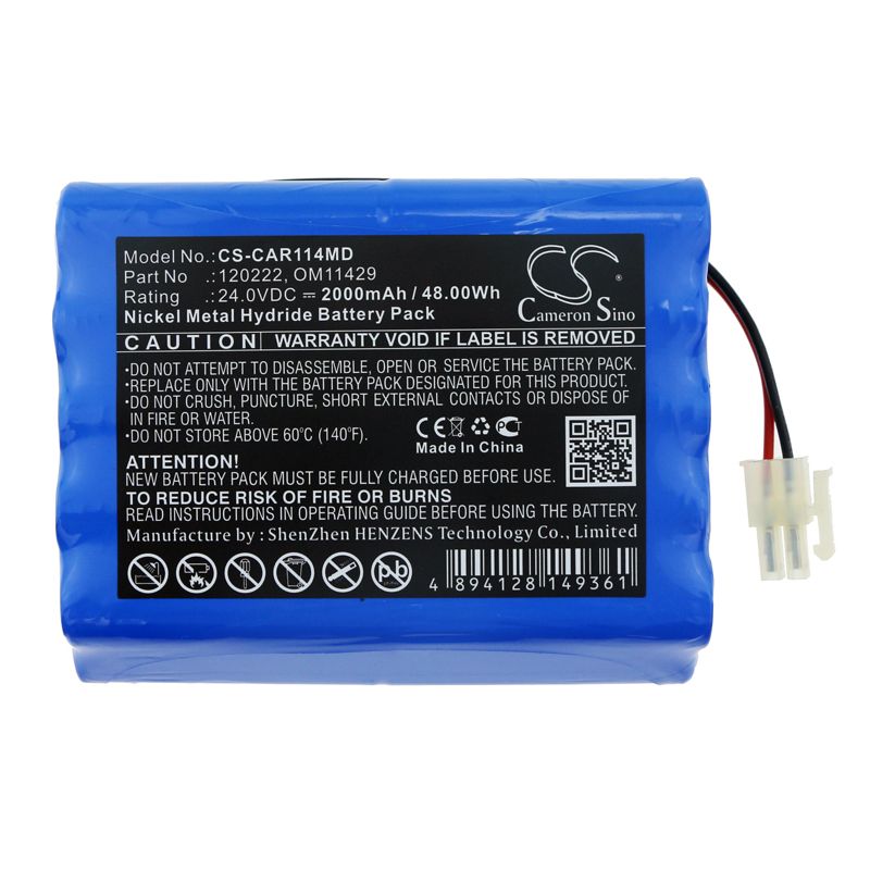 Ni-MH Battery fits Cardioline, 3 Digital Ecg, Delta 1 Plus 24.0V, 2000mAh Medical Cameron Sino Technology Limited
