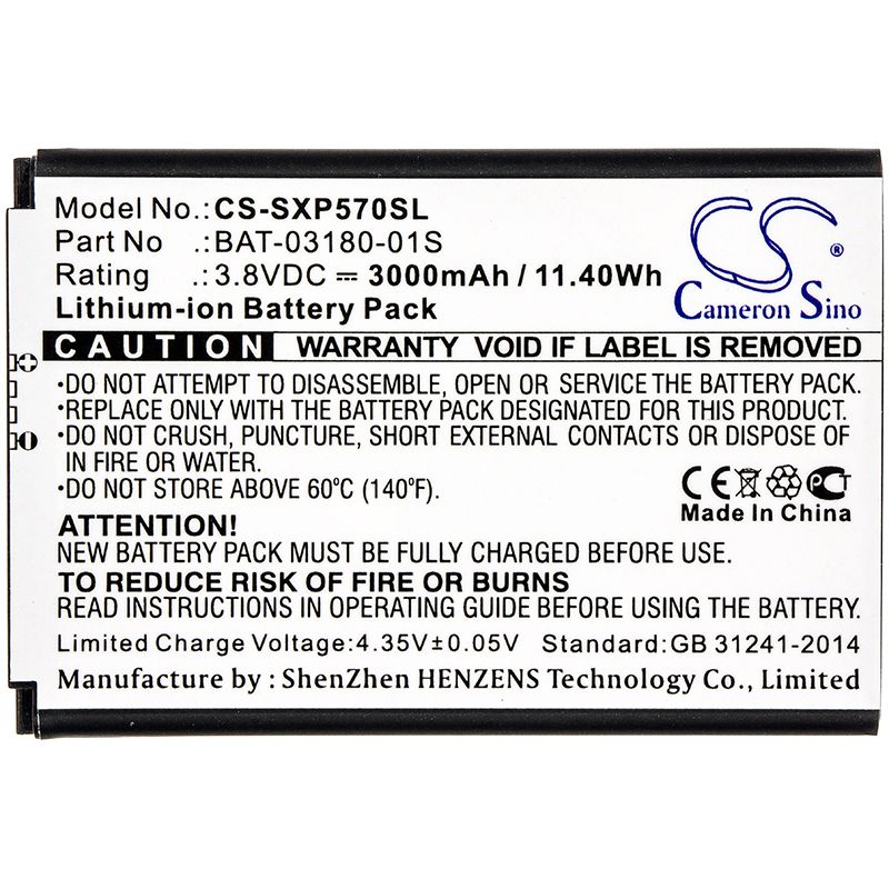 Li-ion Battery fits Sonim, Xp5, Xp5700 3.8V, 3000mAh Mobile & SmartPhone Cameron Sino Technology Limited
