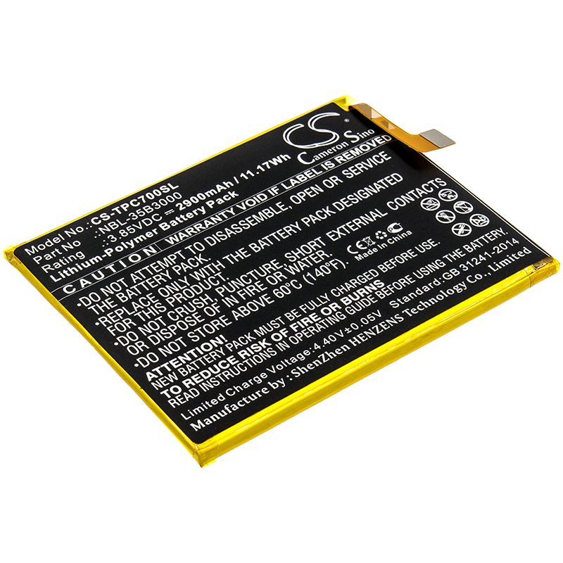 Li-Polymer Battery fits Neffos, C7 Dual Sim, C7 Dual Sim Lte Am 3.85V, 2900mAh Mobile & SmartPhone Cameron Sino Technology Limited