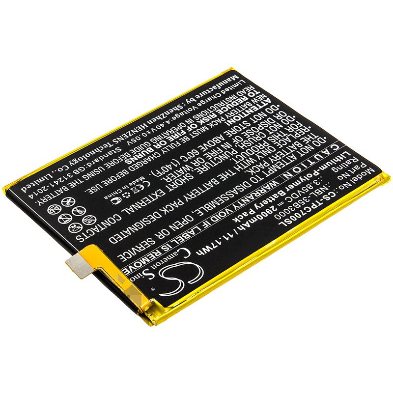 Li-Polymer Battery fits Neffos, C7 Dual Sim, C7 Dual Sim Lte Am 3.85V, 2900mAh Mobile & SmartPhone Cameron Sino Technology Limited