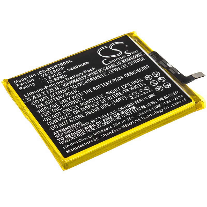 Li-Polymer Battery fits Blackview, Bv7000 3.8V, 3400mAh Mobile & SmartPhone Cameron Sino Technology Limited