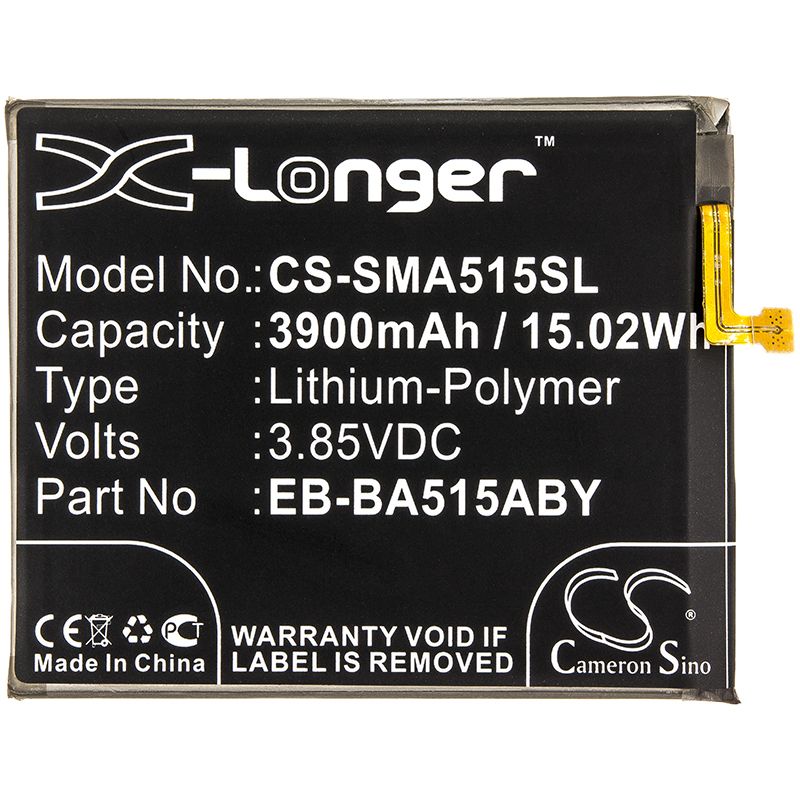 Li-Polymer Battery fits Samsung, Galaxy A51 2019, Sm-a515f/dsm 3.85V, 3900mAh Mobile & SmartPhone Cameron Sino Technology Limited
