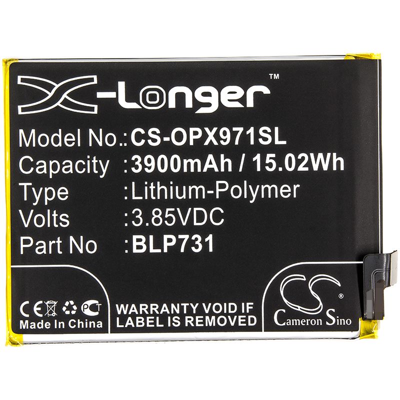 Li-Polymer Battery fits Oppo, Realme 5 Pro, Rmx1971 3.85V, 3900mAh Mobile & SmartPhone Cameron Sino Technology Limited
