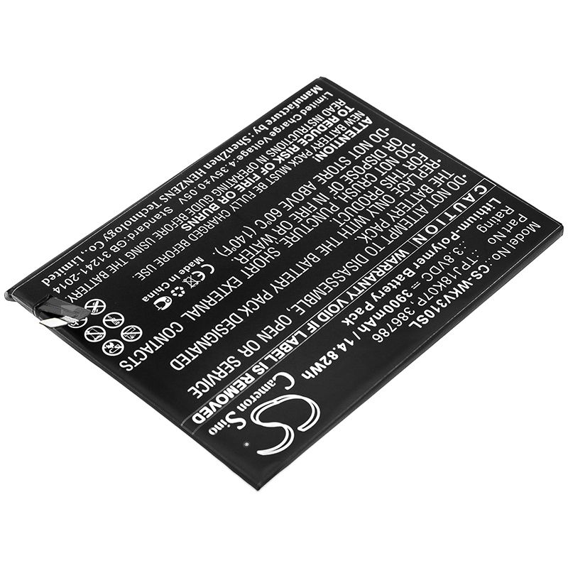 Li-Polymer Battery fits Wiko, View3 Pro 3.8V, 3900mAh Mobile & SmartPhone Cameron Sino Technology Limited